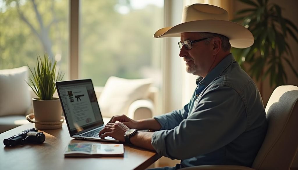 Texas man completing online gun safety course at home