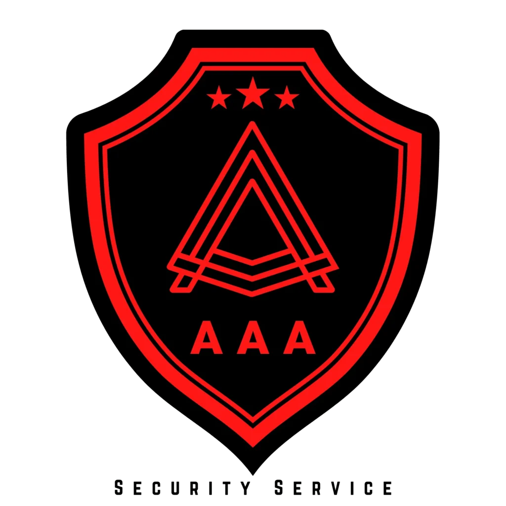 A graphic logo featuring a shield shape outlined in red with a black background. The logo displays a stylized letter 'A' in the center, flanked by three stars above, and the letters 'AAA' at the bottom.